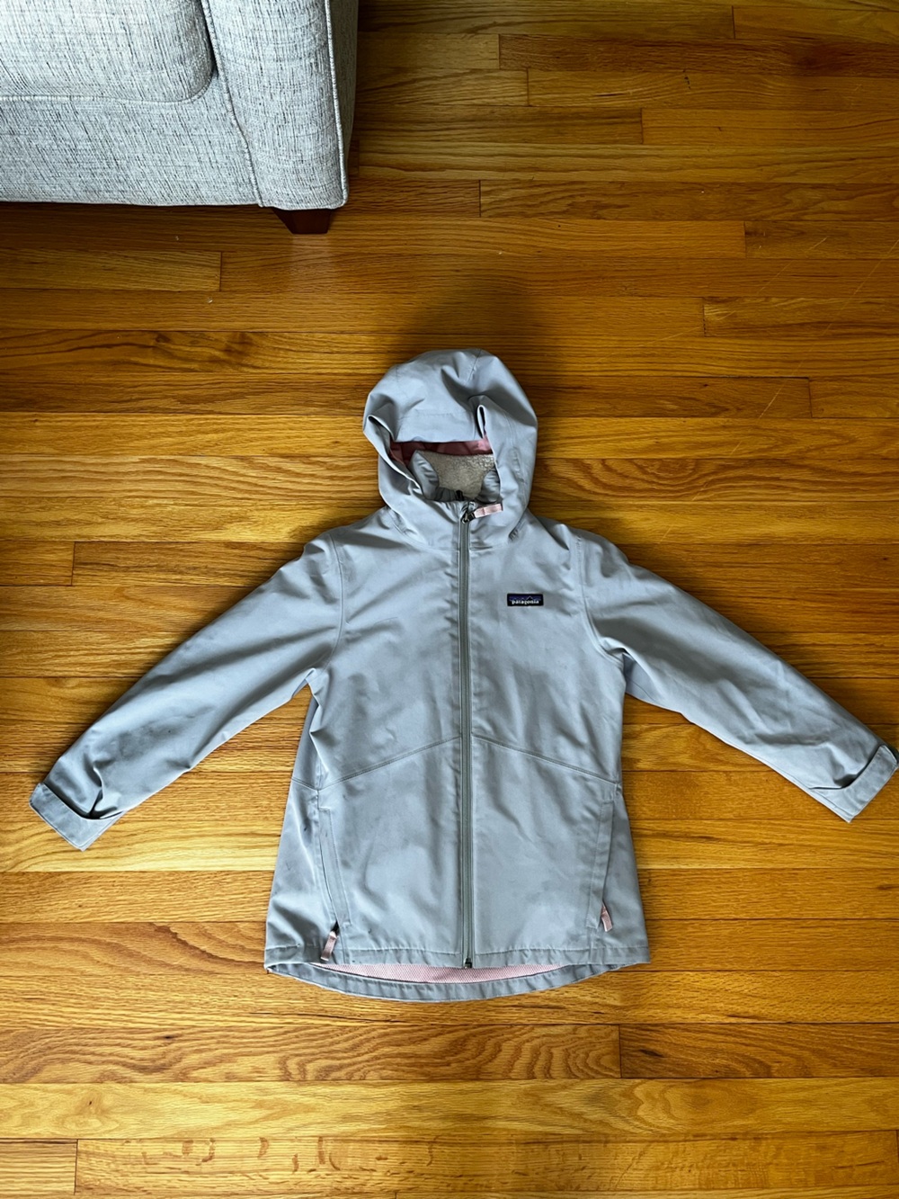 Patagonia Kids double layered Light Gray Hooded Jacket